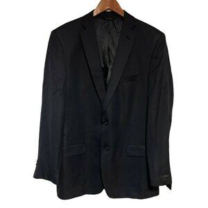 Mens Blazer Marc Anthony Size 44 Long Sport Coat Business Navy Blue Wool Blend N